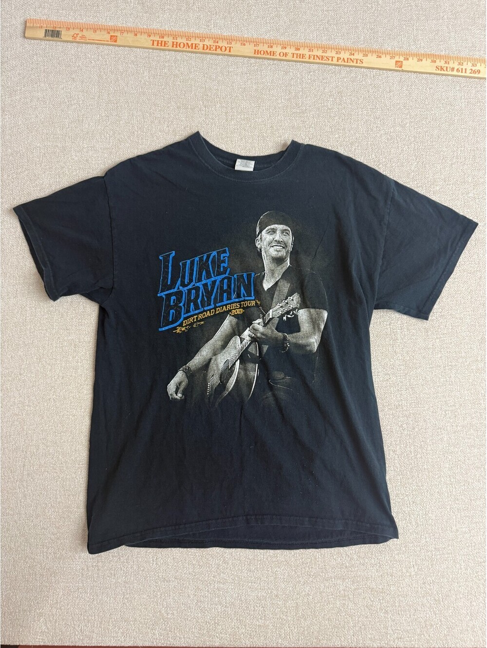 Luke Bryan Dirt Road Diaries Tour 2013 Mens Large Black Concert T-Shirt Gildan